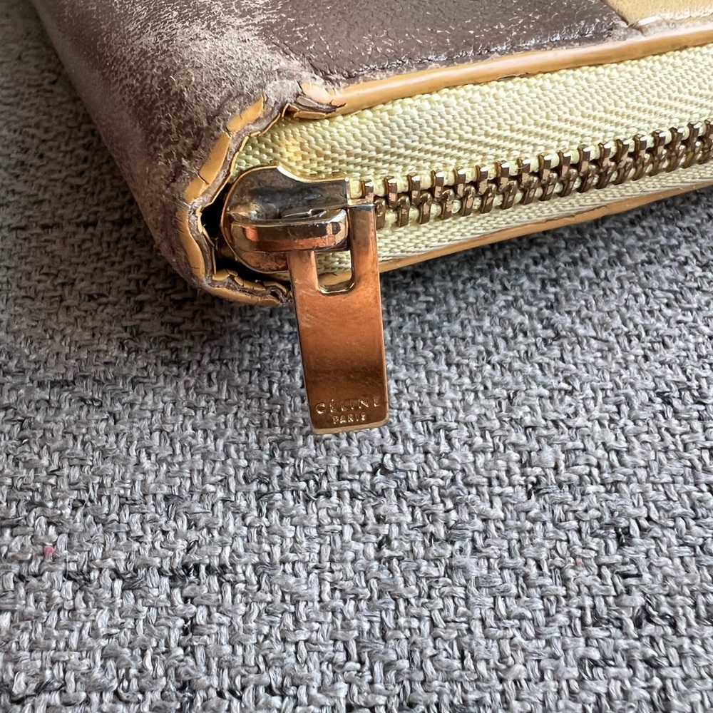Celine Two-Tone Leather Zipper Wallet - Picture 11 of 12